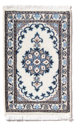 Tapis persan - Nain - 60 x 40 cm - bleu clair