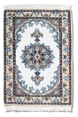 Tapis persan - Nain - 60 x 40 cm - bleu clair