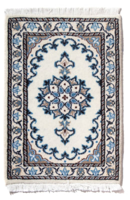 Tapis persan - Nain - 60 x 40 cm - bleu clair
