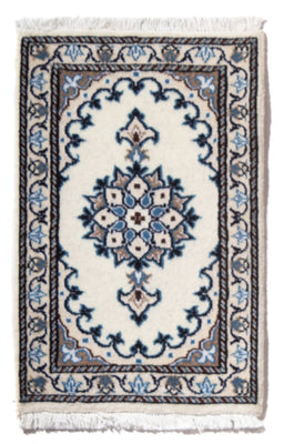 Tapis persan - Nain - 60 x 40 cm - bleu clair