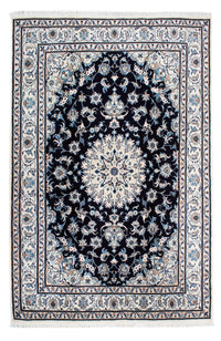 Tapis persan - Nain - 239 x 166 cm - bleu foncé
