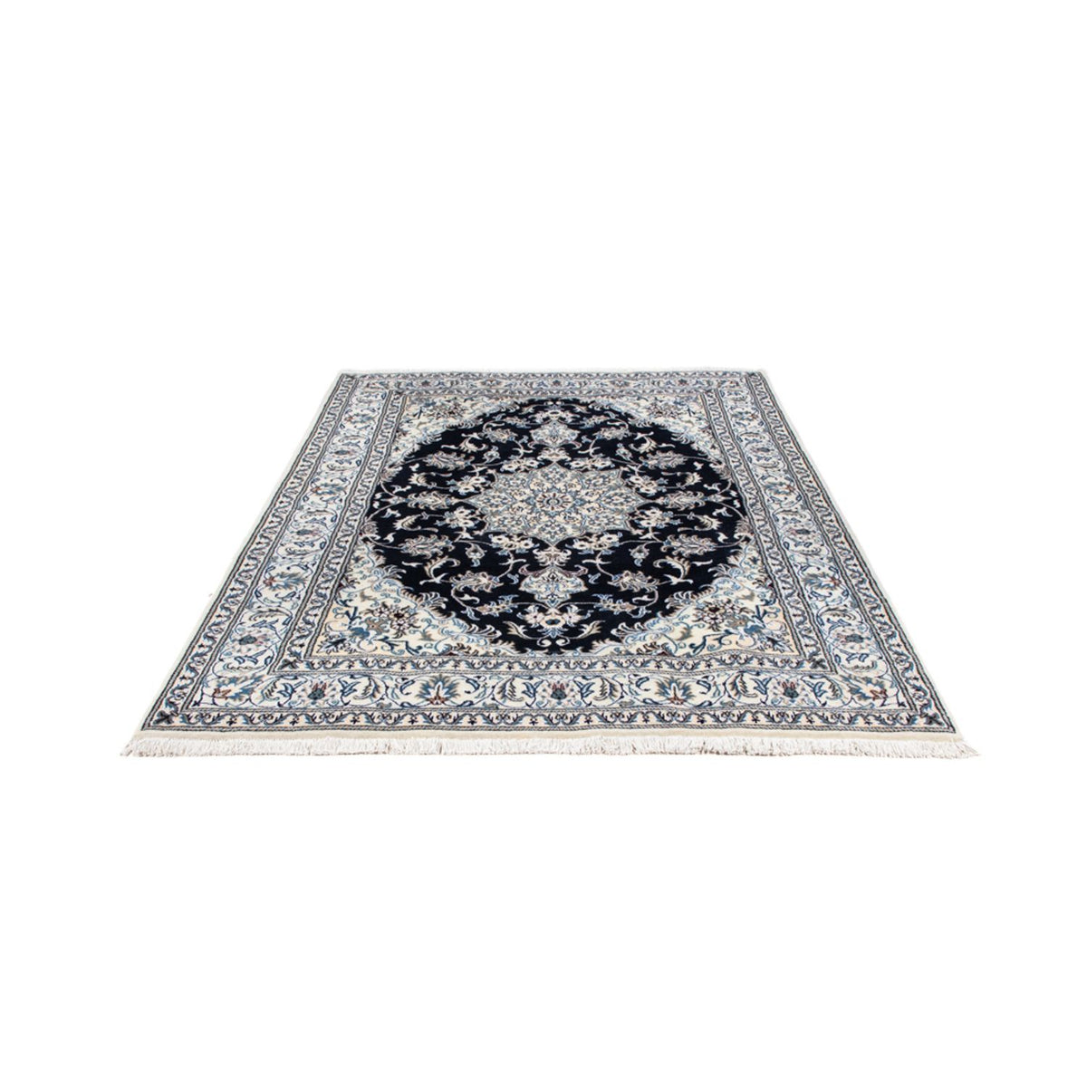 Tapis persan - Nain - 236 x 168 cm - bleu foncé