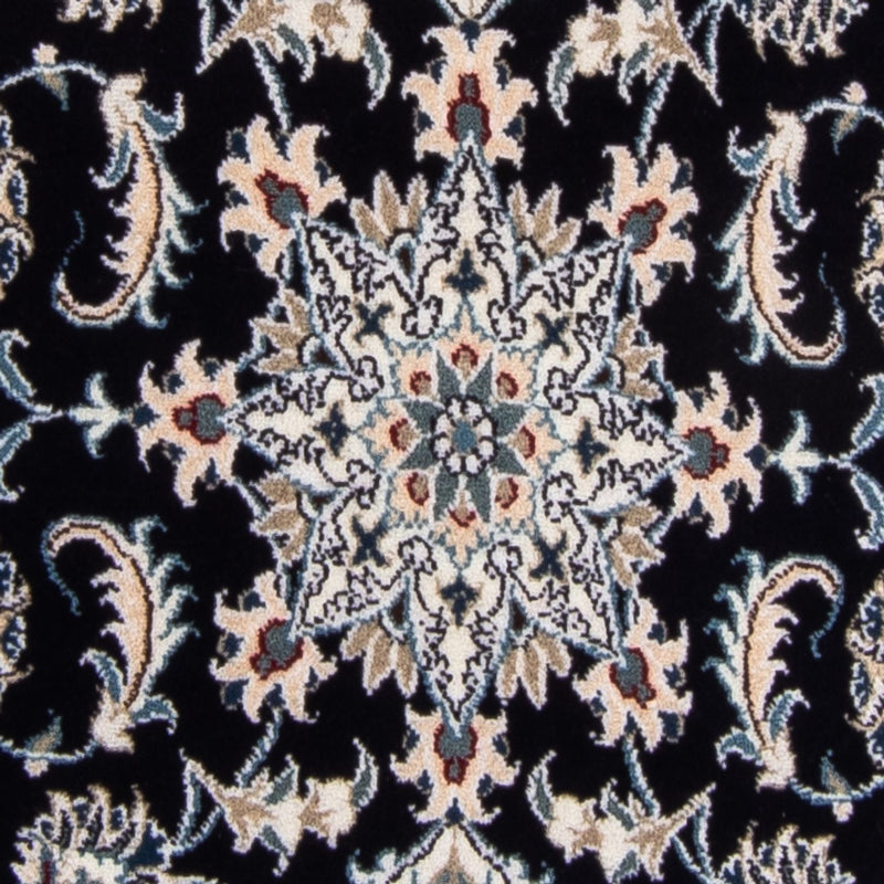 Tapis de couloir Tapis persan - Nain - 374 x 77 cm - bleu foncé