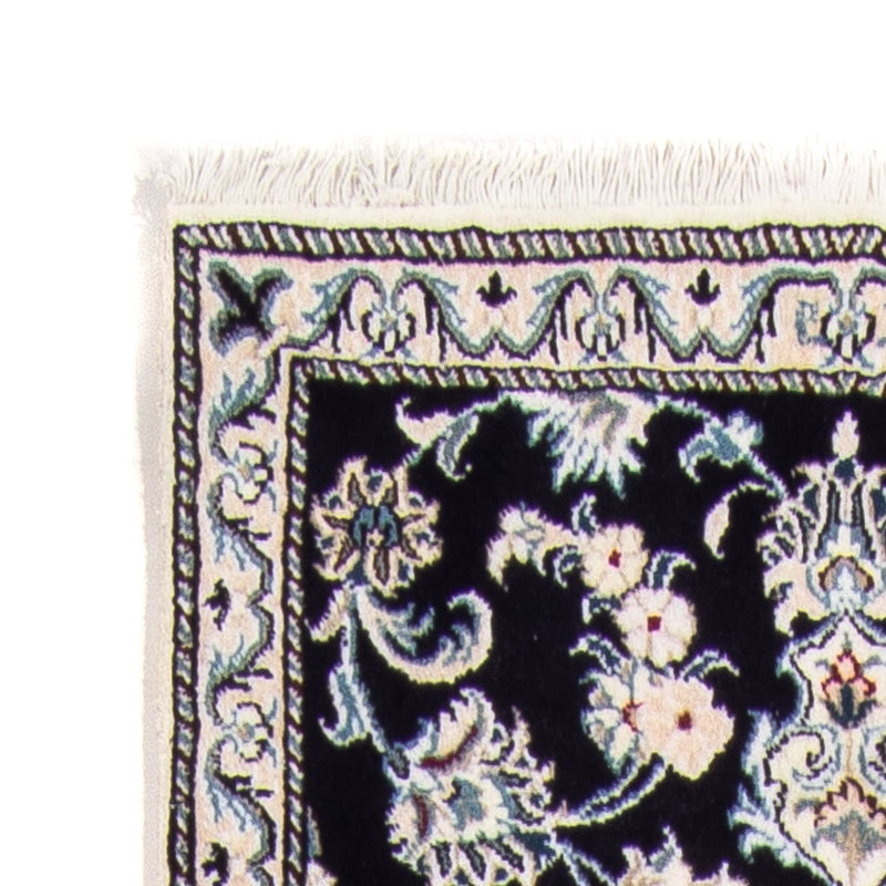 Tapis de couloir Tapis persan - Nain - 374 x 77 cm - bleu foncé