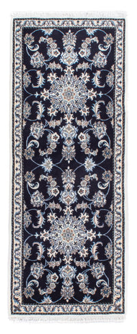 Tapis de couloir Tapis persan - Nain - 196 x 76 cm - bleu foncé