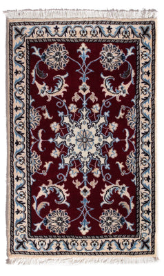 Tapis persan - Nain - 90 x 60 cm - rouge
