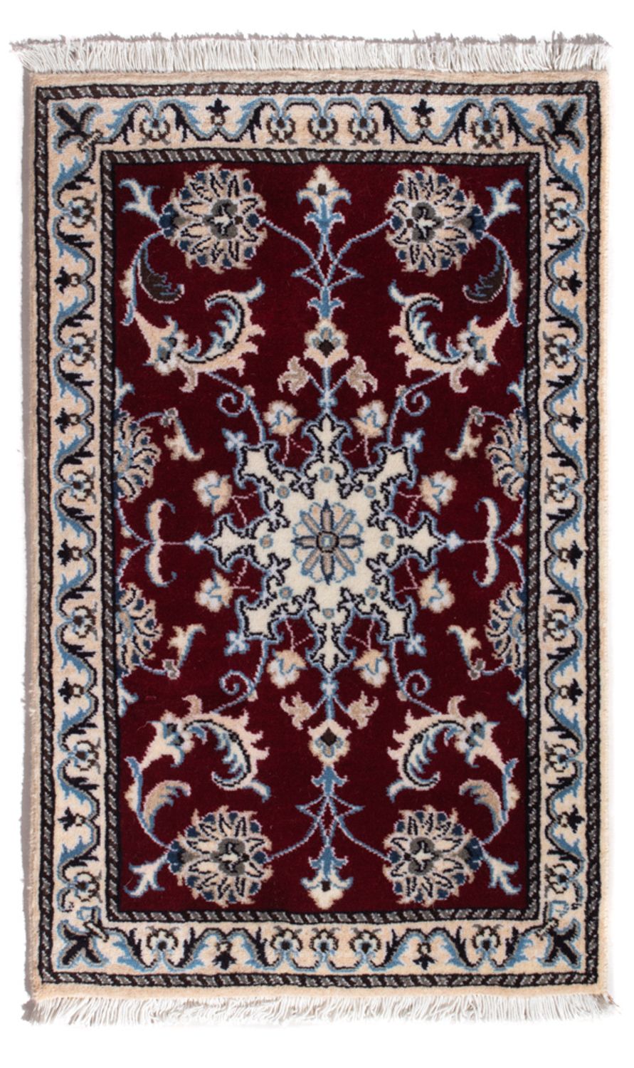 Tapis persan - Nain - 90 x 60 cm - rouge