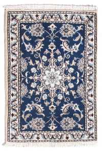 Tapis persan - Nain - 90 x 60 cm - bleu