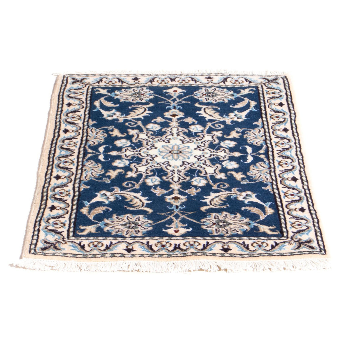 Tapis persan - Nain - 90 x 60 cm - bleu