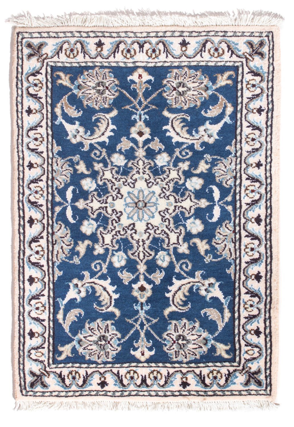 Tapis persan - Nain - 90 x 60 cm - bleu
