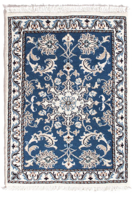 Tapis persan - Nain - 90 x 60 cm - bleu