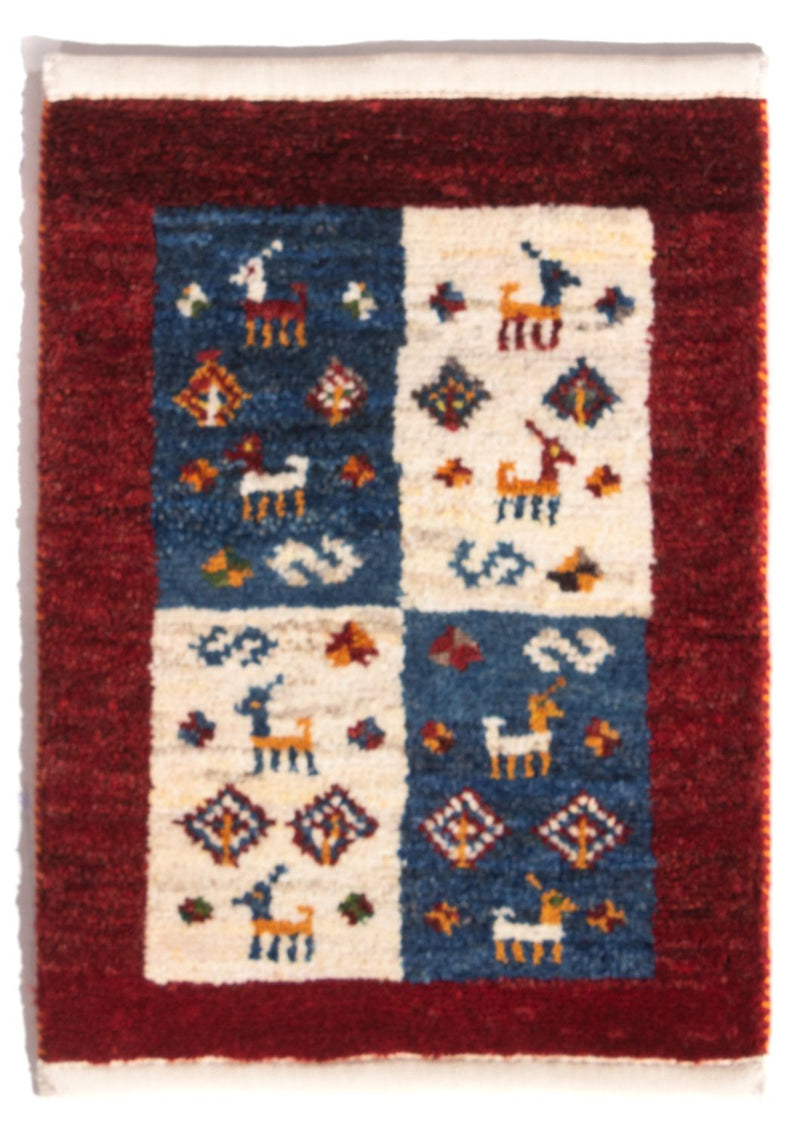 Tapis Gabbeh - Persan - 60 x 40 cm - multicolore