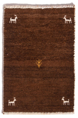 Tapis Gabbeh - Persan - 60 x 40 cm - camel foncé