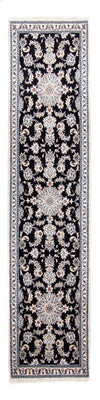 Tapis de couloir Tapis persan - Nain - 297 x 79 cm - bleu foncé