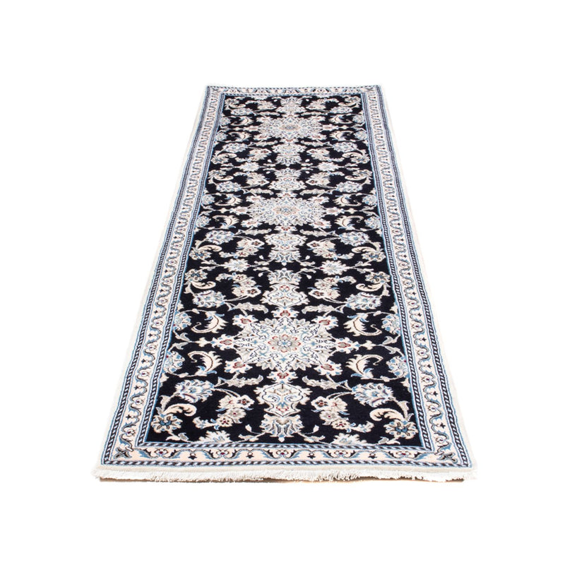 Tapis de couloir Tapis persan - Nain - 297 x 79 cm - bleu foncé
