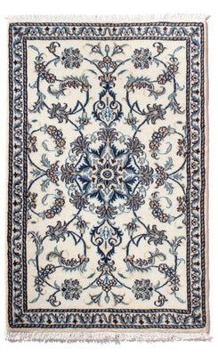 Tapis persan - Nain - 139 x 88 cm - crème
