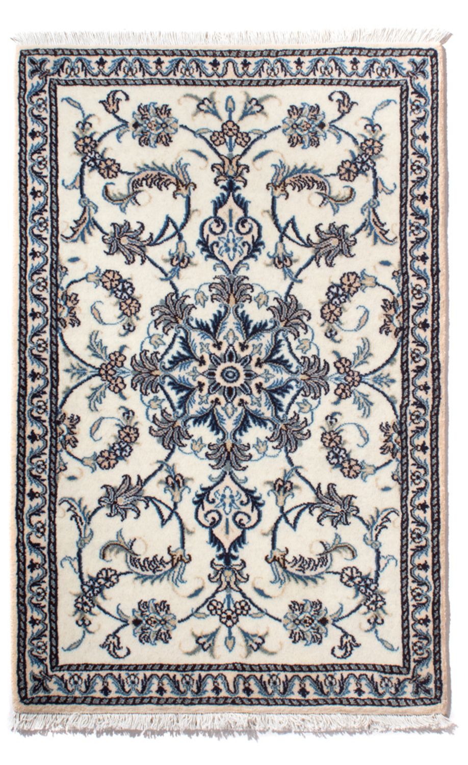 Tapis persan - Nain - 139 x 88 cm - crème