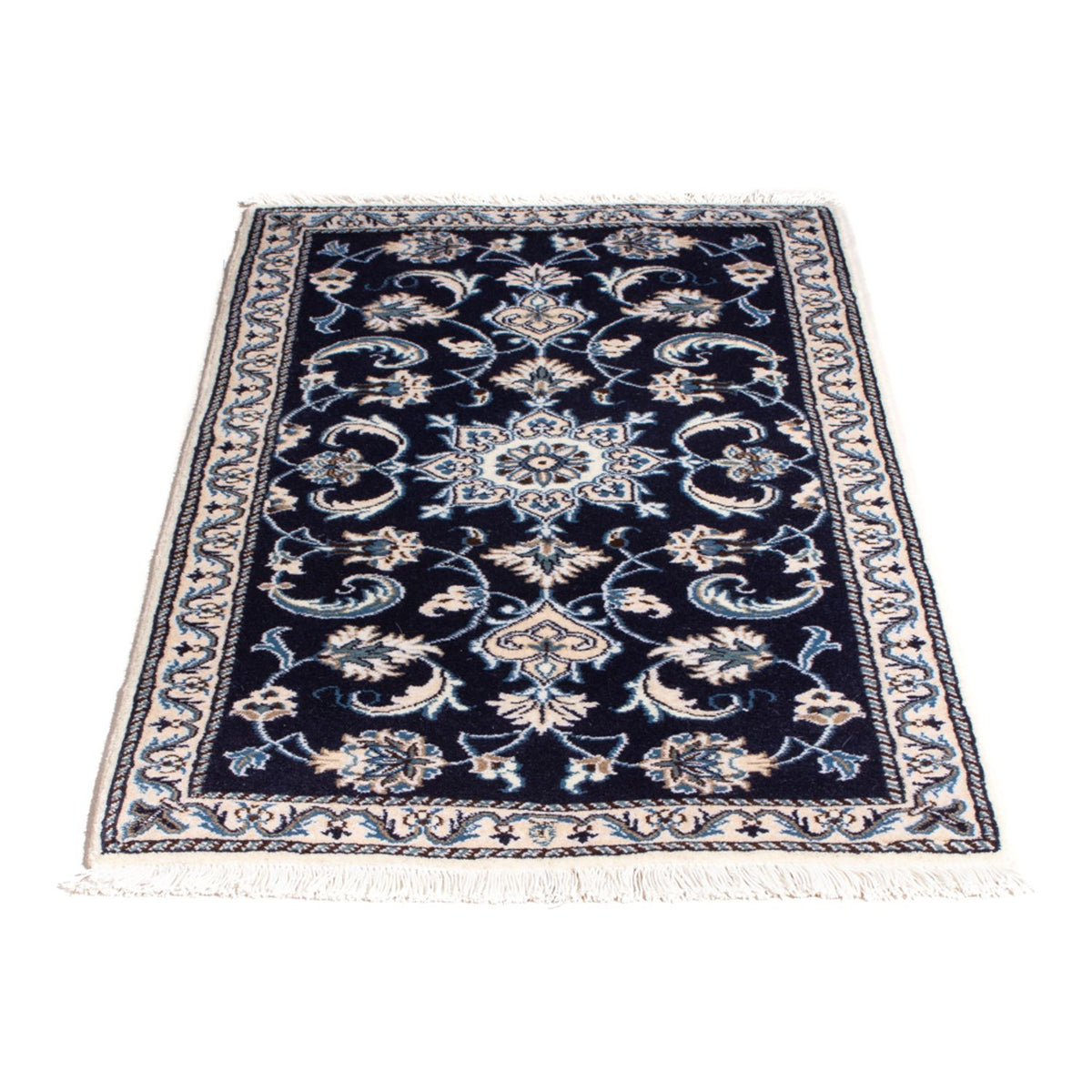 Tapis persan - Nain - 135 x 69 cm - bleu foncé