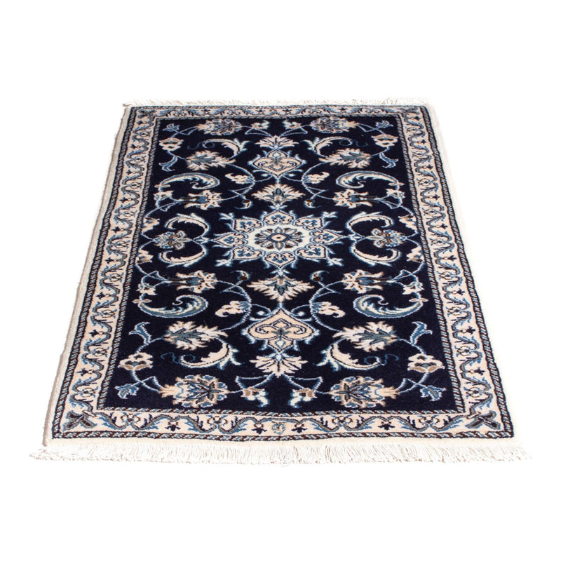 Tapis persan - Nain - 135 x 69 cm - bleu foncé