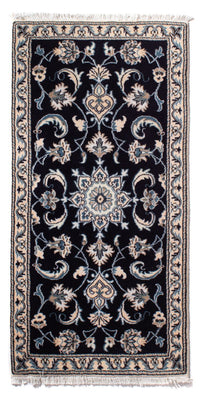 Tapis persan - Nain - 143 x 69 cm - bleu foncé