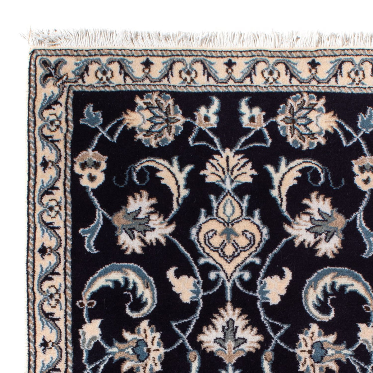 Tapis persan - Nain - 143 x 69 cm - bleu foncé