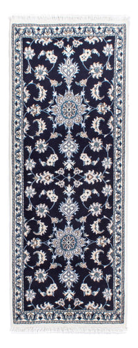Tapis de couloir Tapis persan - Nain - 202 x 78 cm - bleu foncé