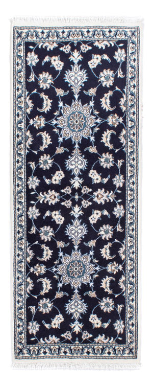 Tapis de couloir Tapis persan - Nain - 202 x 78 cm - bleu foncé