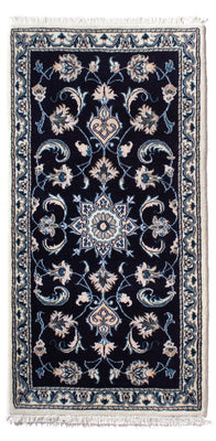 Tapis persan - Nain - 141 x 72 cm - bleu foncé