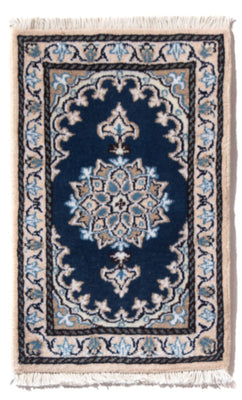 Tapis persan - Nain - 60 x 40 cm - bleu foncé