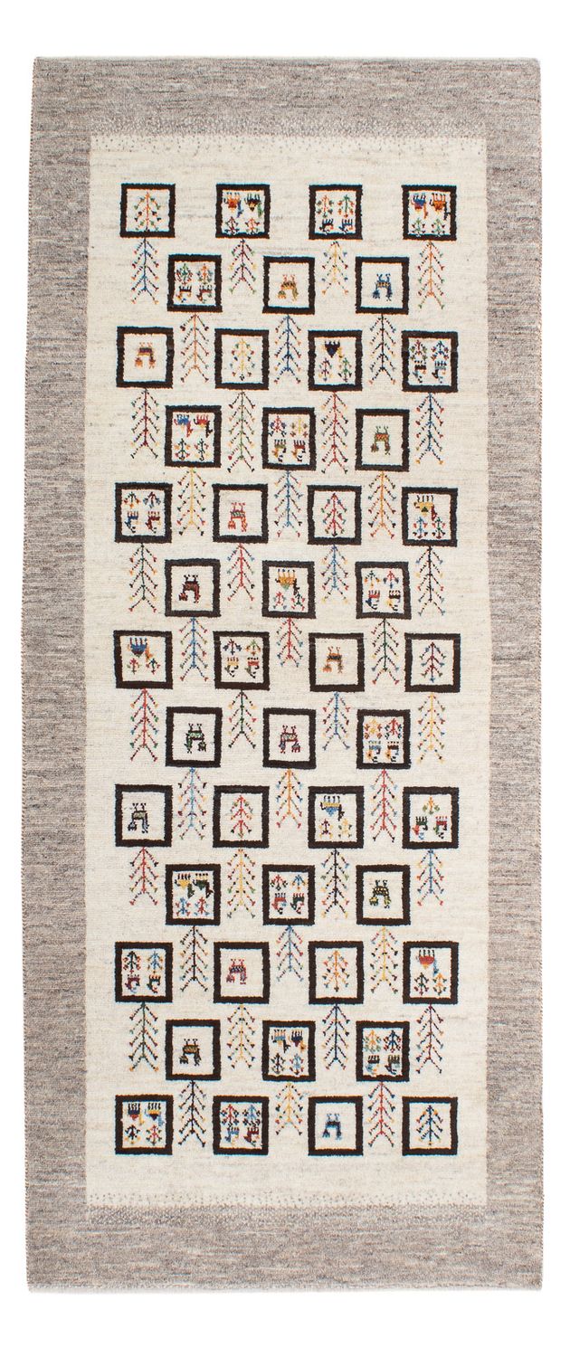 Tapis de couloir Tapis Gabbeh - Loribaft Persan - 199 x 87 cm - naturel