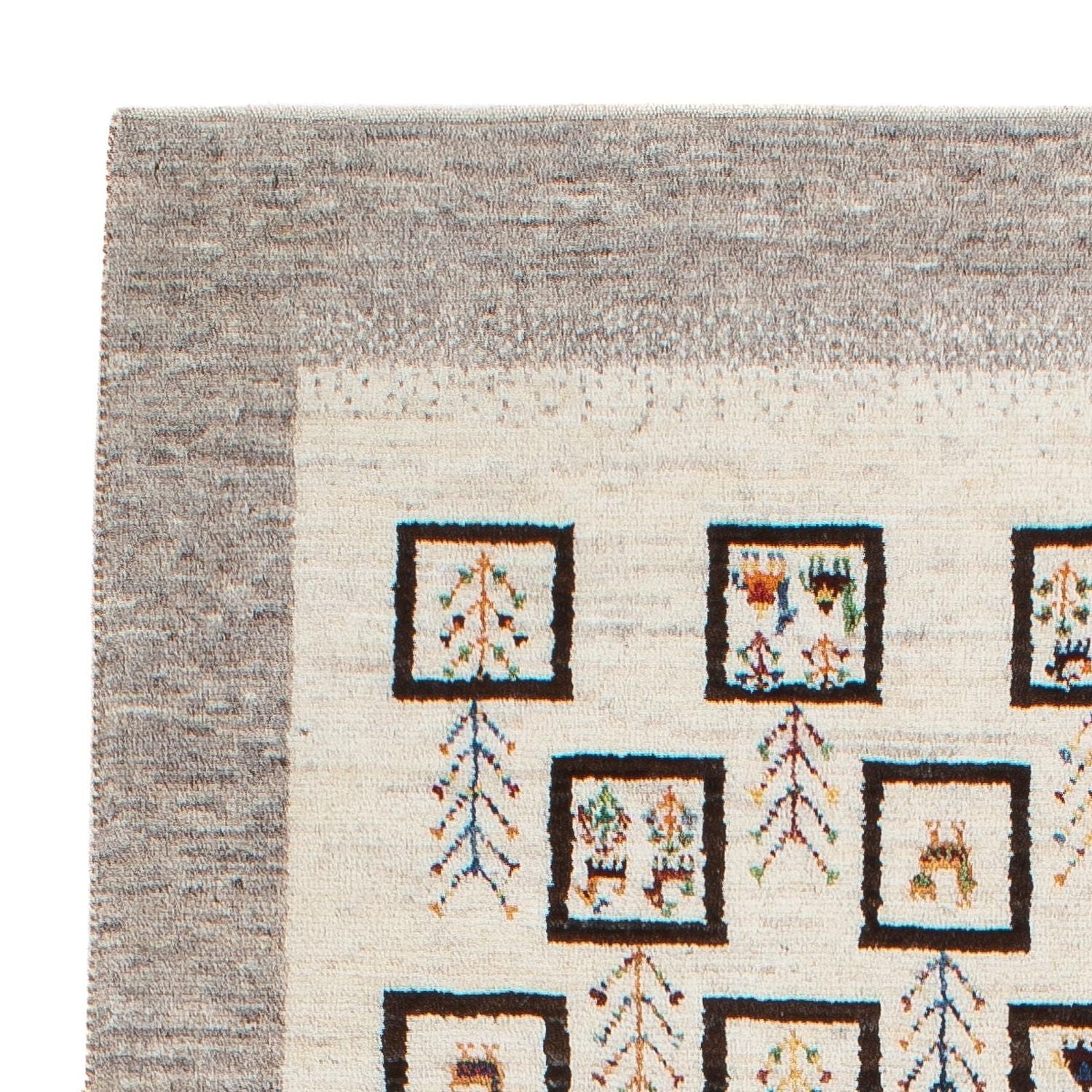Tapis de couloir Tapis Gabbeh - Loribaft Persan - 199 x 87 cm - naturel