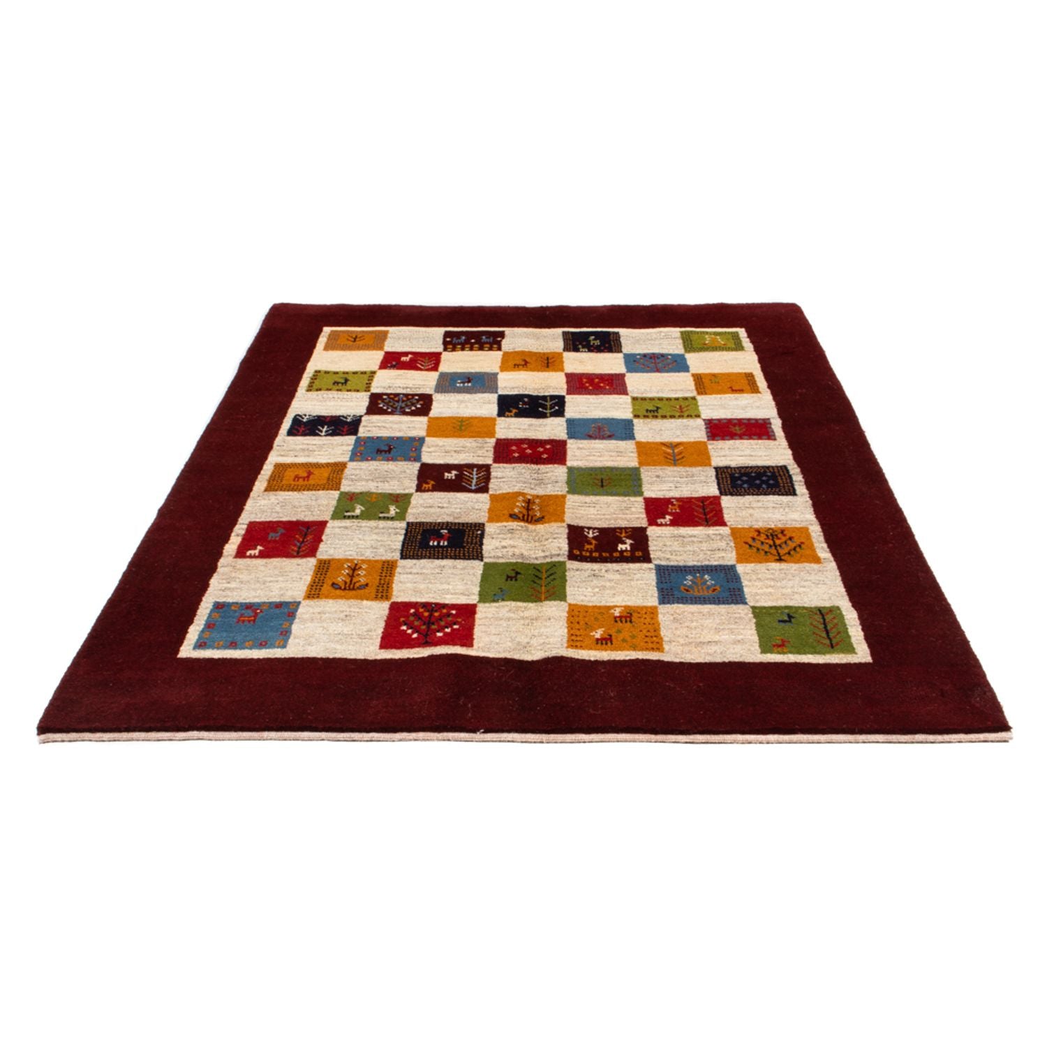 Tapis Gabbeh - Persan - 197 x 155 cm - multicolore