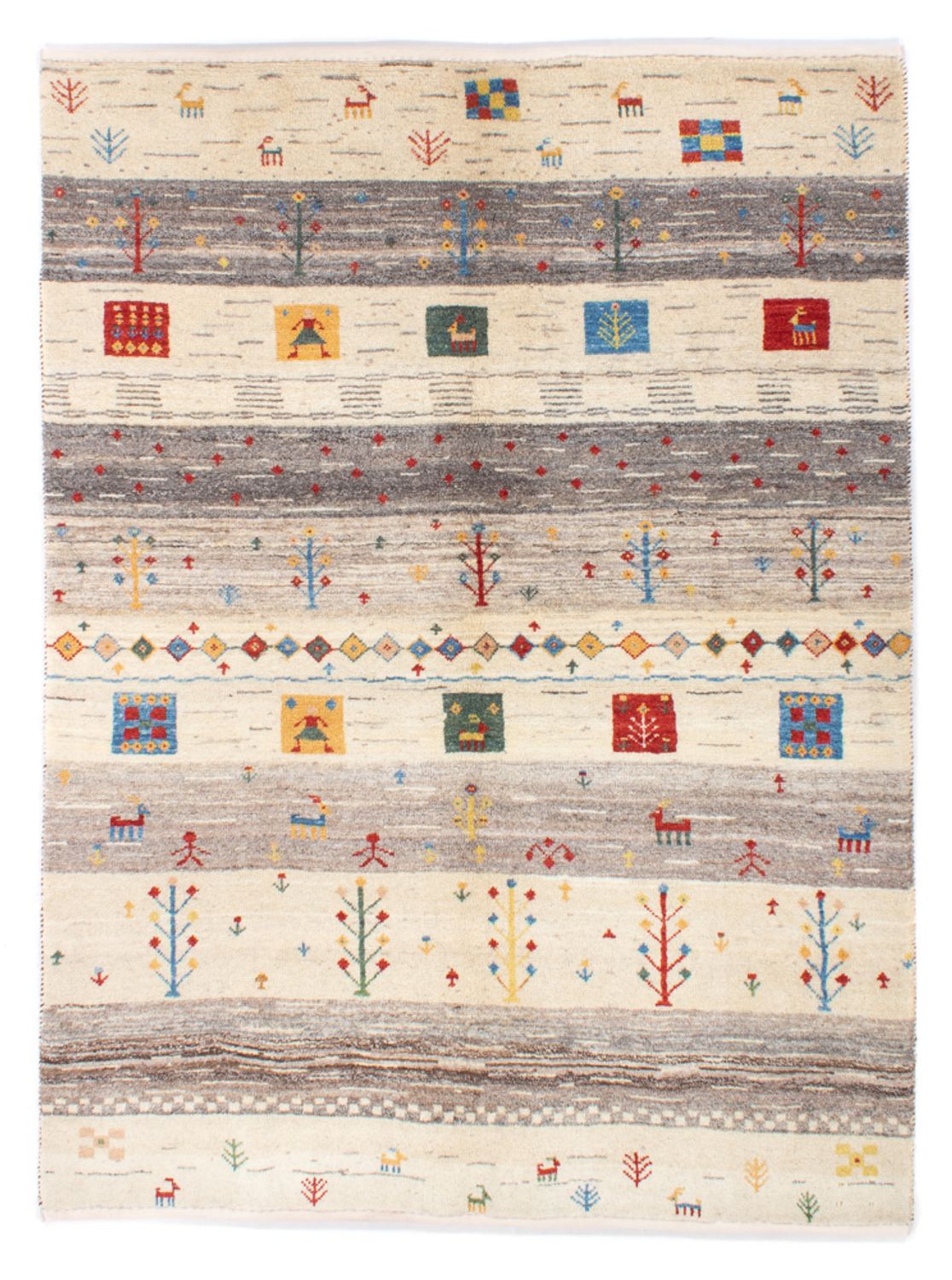 Tapis Gabbeh - Persan - 187 x 148 cm - naturel