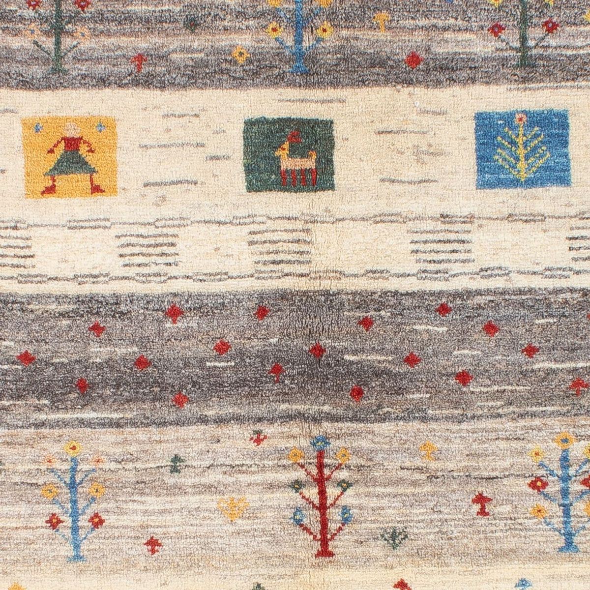 Tapis Gabbeh - Persan - 187 x 148 cm - naturel