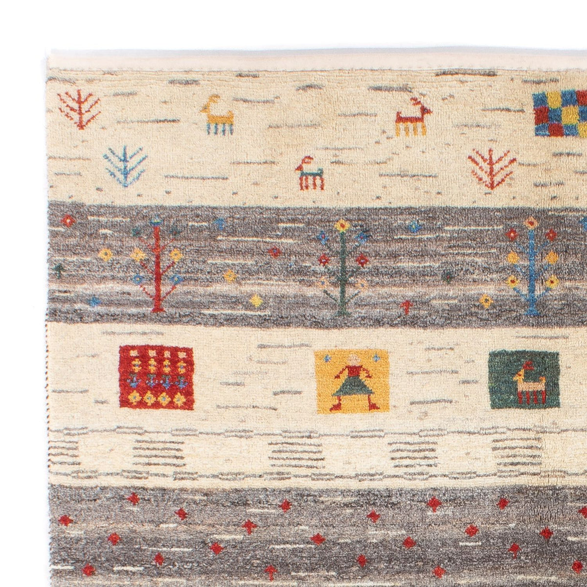 Tapis Gabbeh - Persan - 187 x 148 cm - naturel