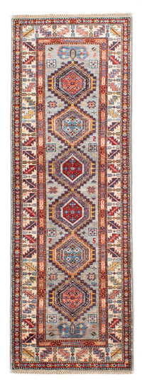 Tapis de couloir Tapis Ziegler - Kazak - 228 x 74 cm - bleu clair