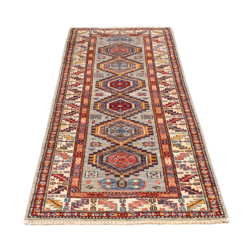 Tapis de couloir Tapis Ziegler - Kazak - 228 x 74 cm - bleu clair