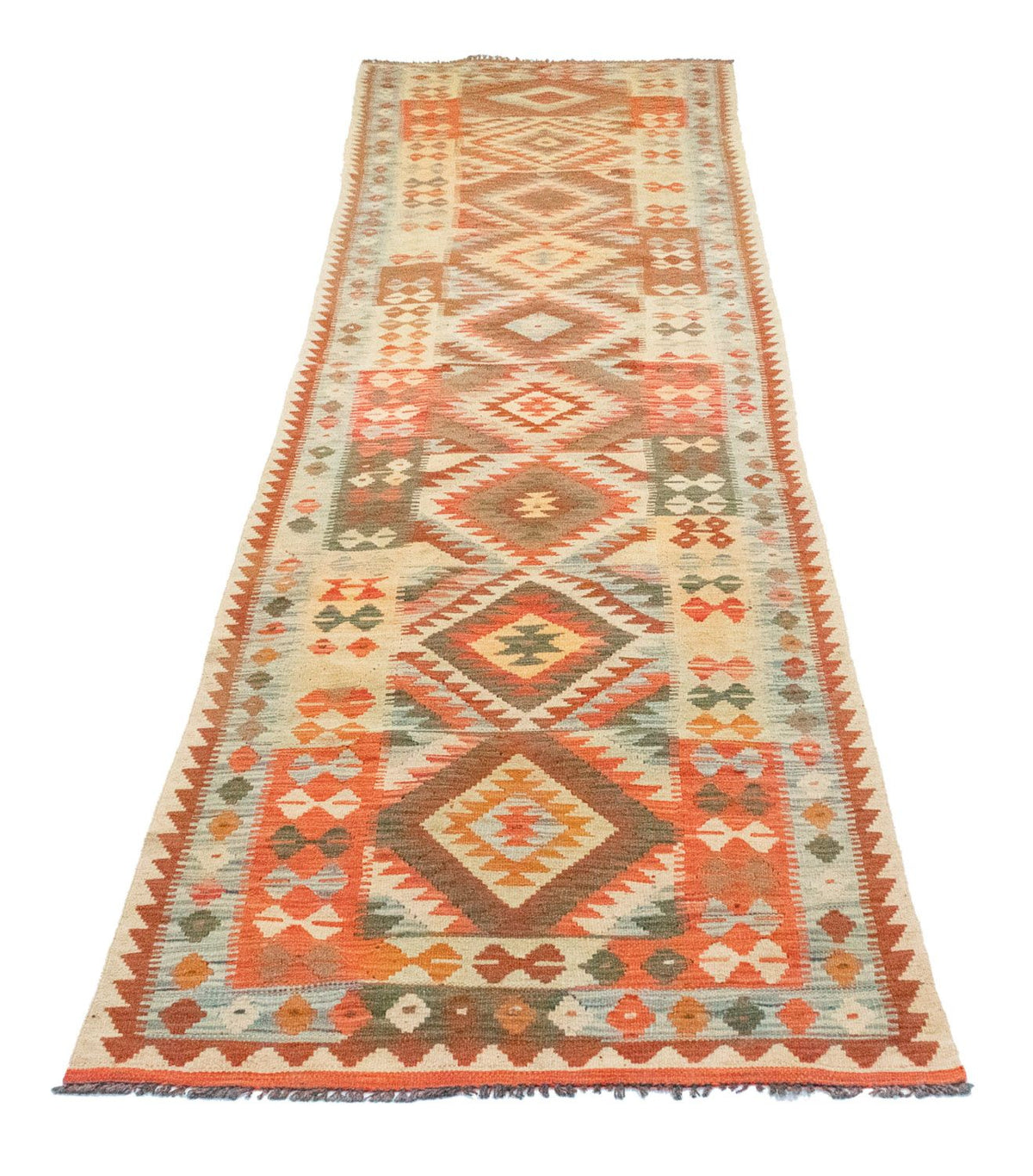 Tapis de couloir Tapis Kelim - Oriental - 395 x 84 cm - marron