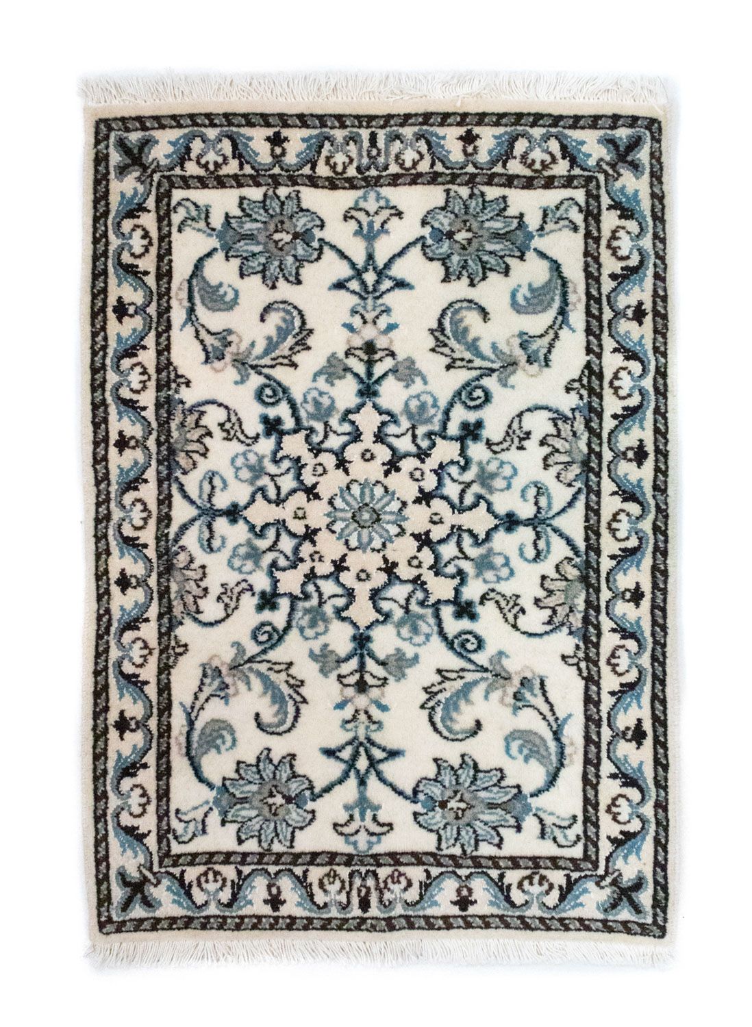 Tapis persan - Nain - 82 x 54 cm - blanc naturel