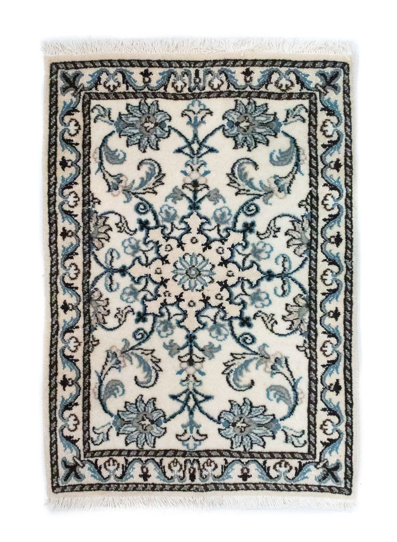 Tapis persan - Nain - 82 x 54 cm - blanc naturel