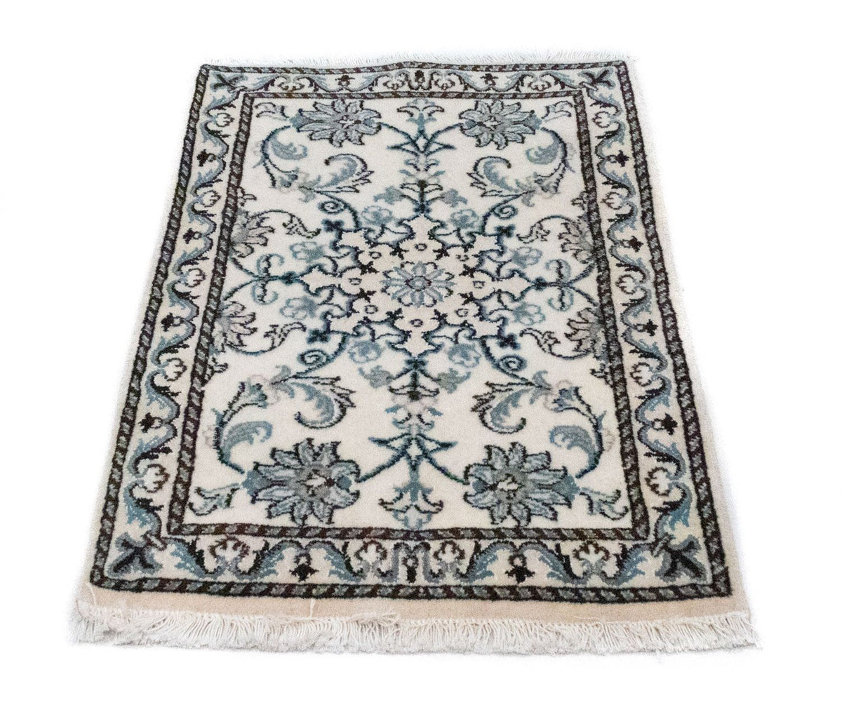Tapis persan - Nain - 82 x 54 cm - blanc naturel