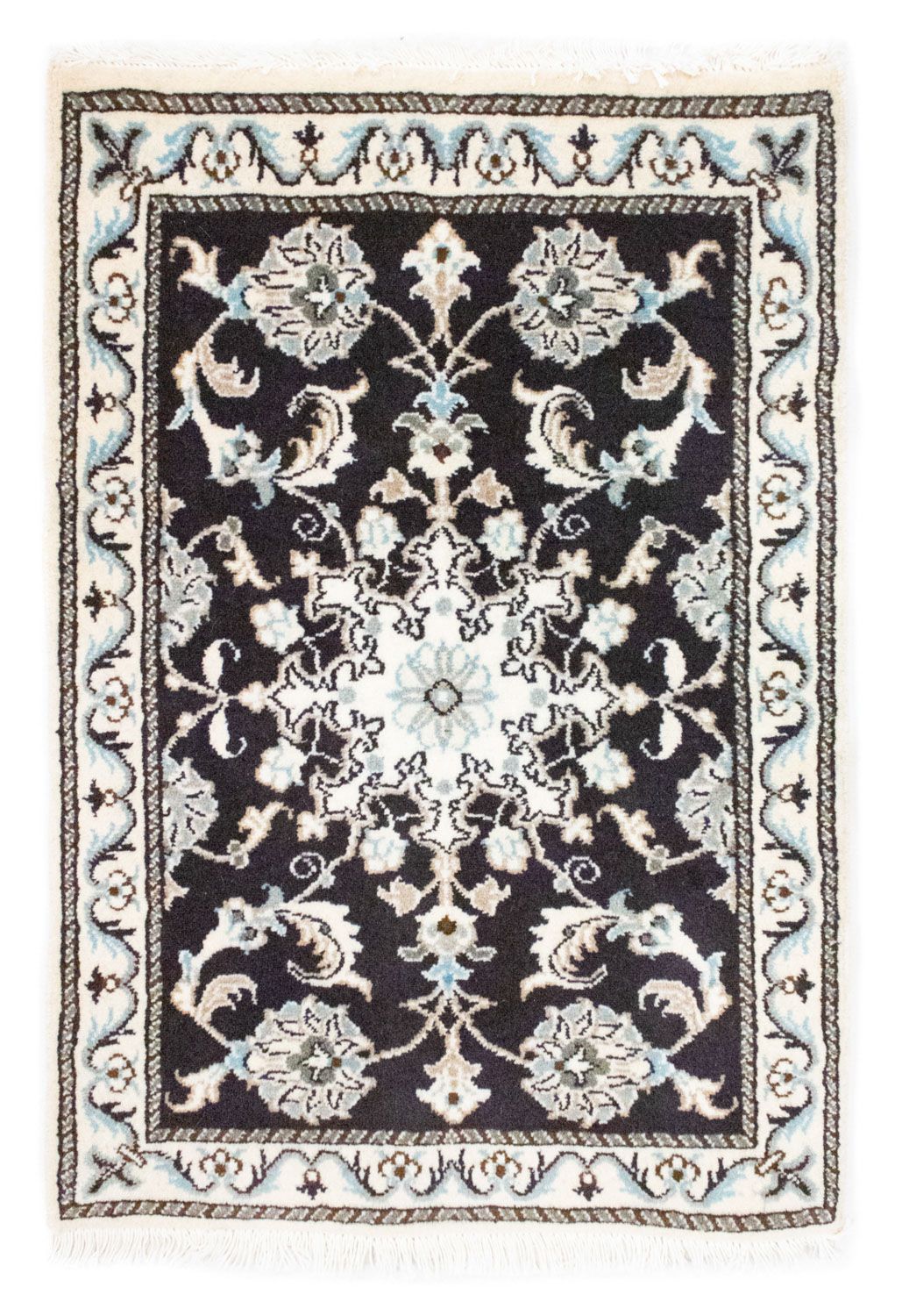 Tapis persan - Nain - 84 x 58 cm - bleu foncé