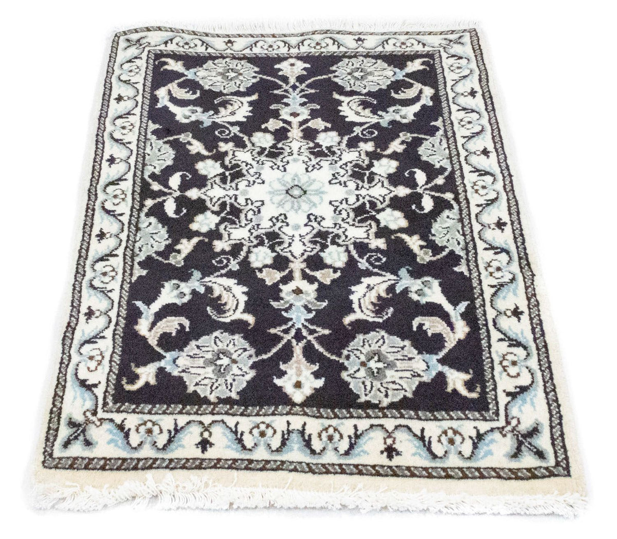 Tapis persan - Nain - 84 x 58 cm - bleu foncé