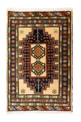 Tapis Turkaman - 93 x 63 cm - bleu