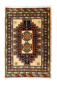 Tapis Turkaman - 93 x 63 cm - bleu
