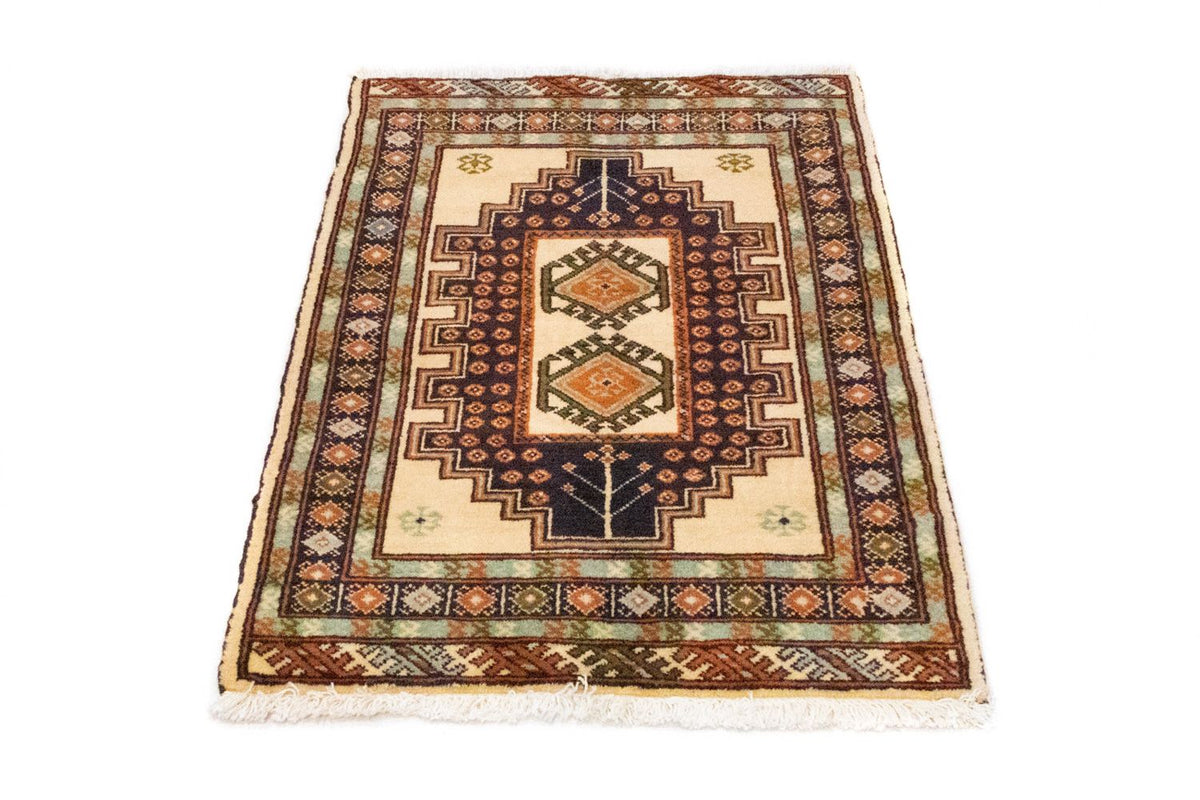 Tapis Turkaman - 93 x 63 cm - bleu