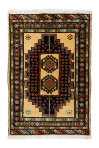 Tapis Turkaman - 91 x 64 cm - bleu