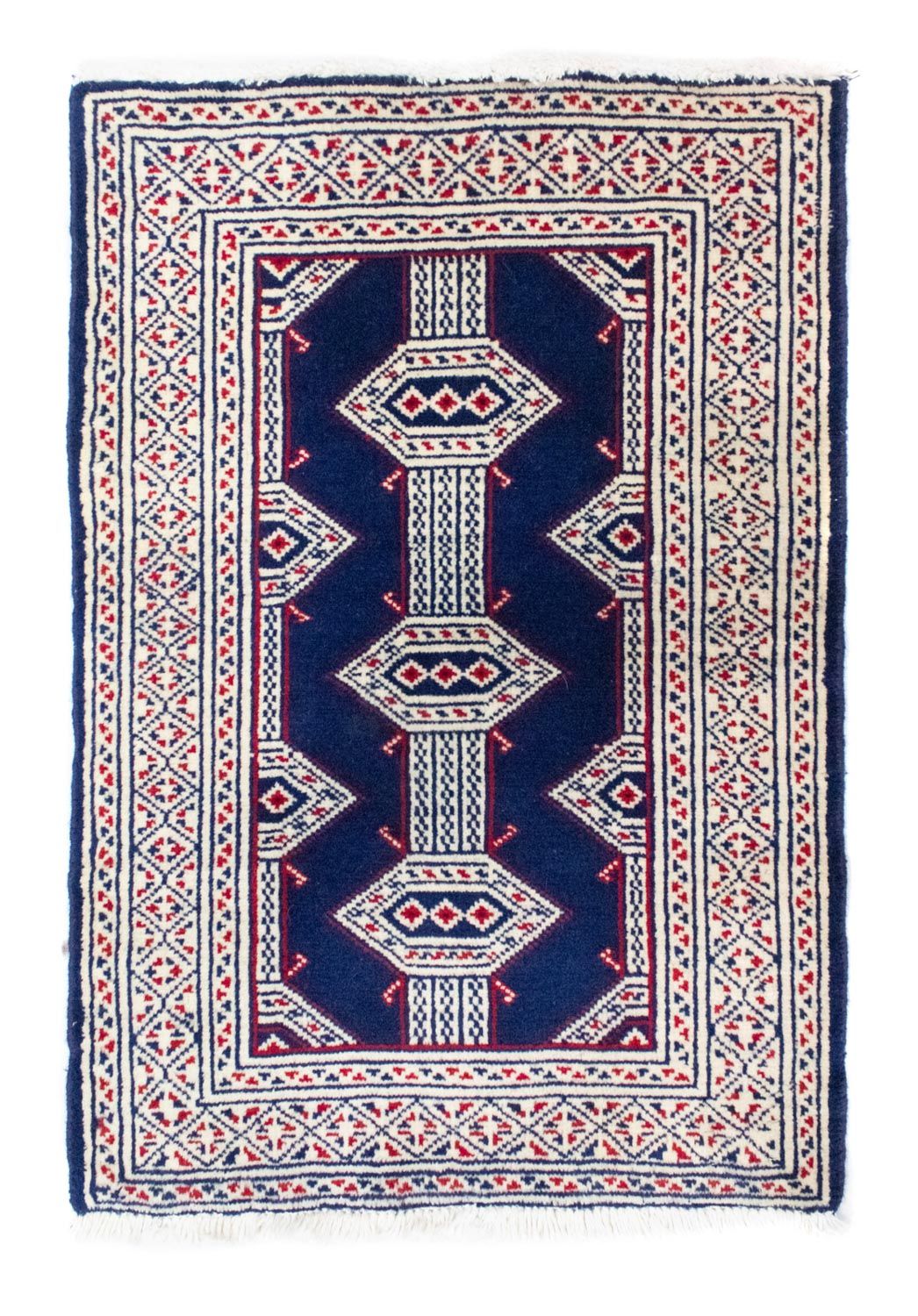 Tapis Turkaman - 88 x 62 cm - bleu