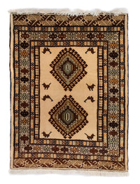 Tapis Turkaman - 87 x 64 cm - bleu