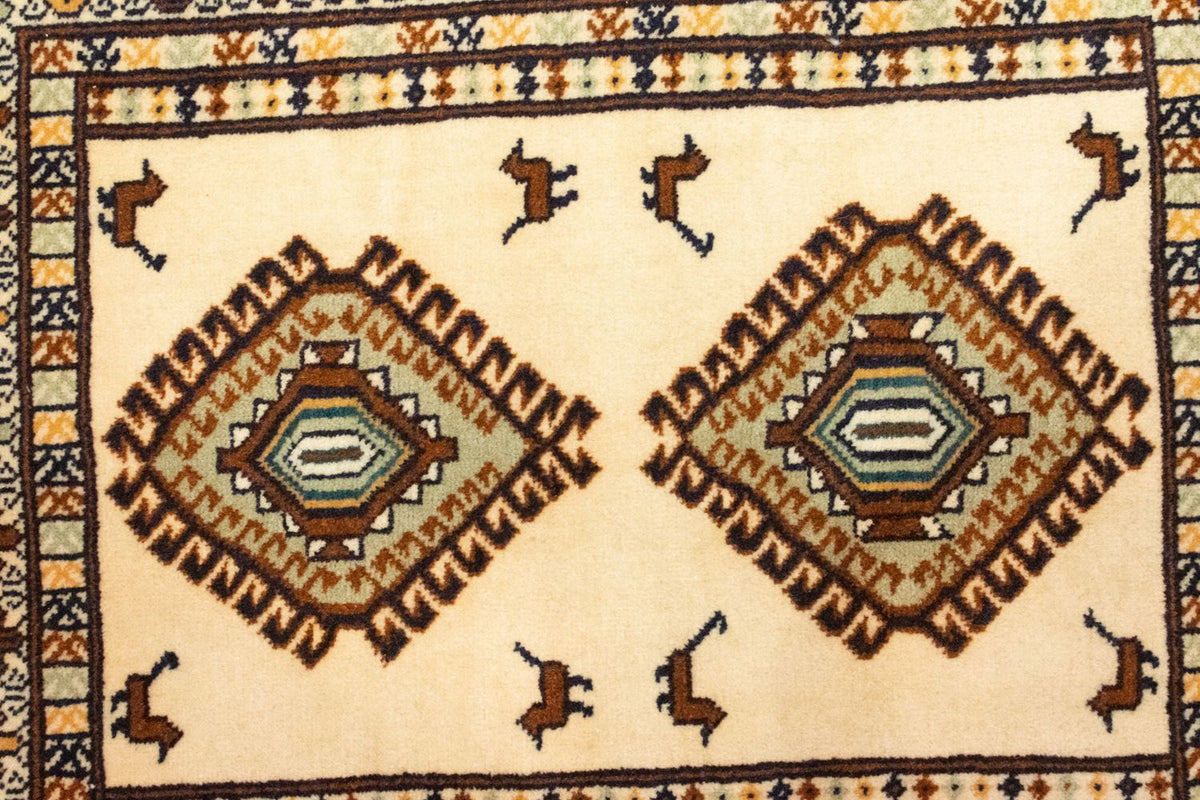 Tapis Turkaman - 87 x 64 cm - bleu